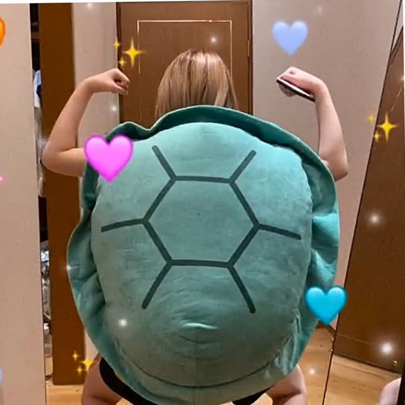 Turtle Shell Plush Pillow with Soft Cotton Cover and Supportive Filling