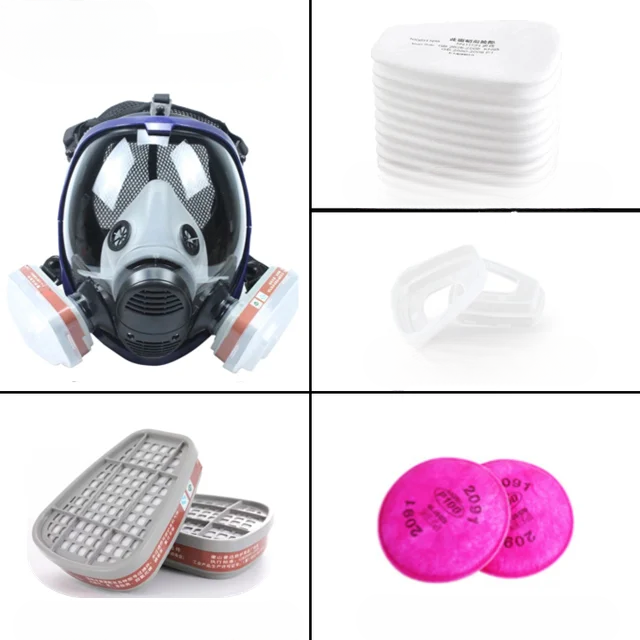 Full Face Respirator Mask with Silicone Seal and Anti-Fog Visor, 6000 Series Compatible