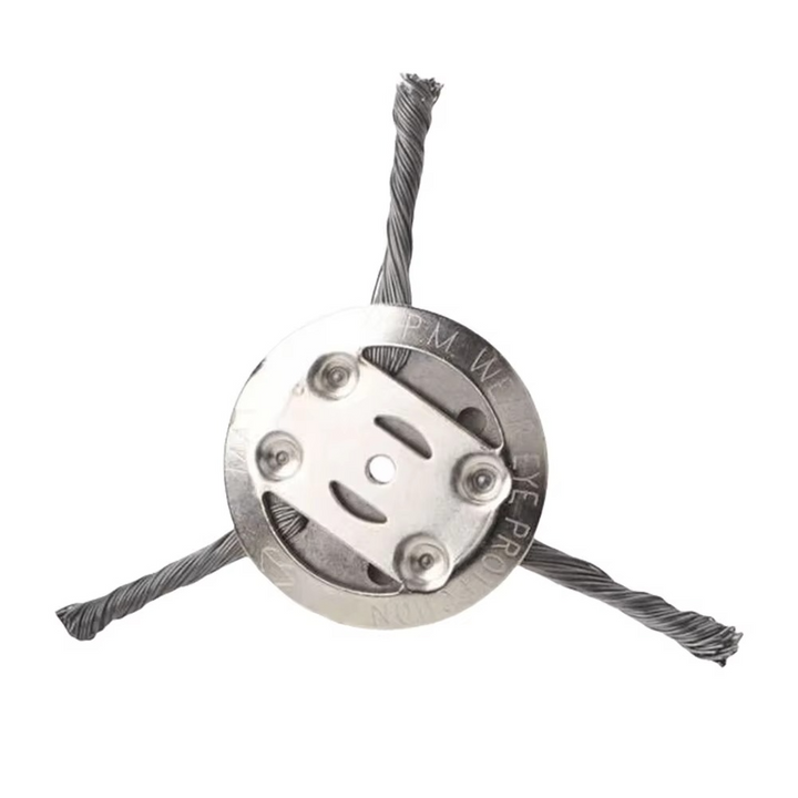 Wire Brush Trimmer Head for Grass Trimmers with 6-Inch Diameter and Universal Mount