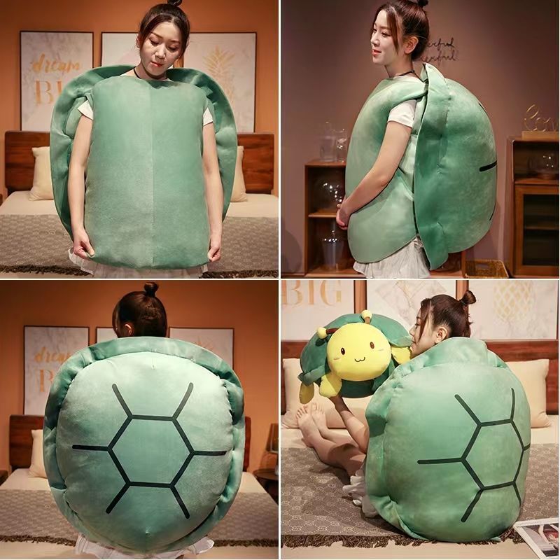 Turtle Shell Plush Pillow with Soft Cotton Cover and Supportive Filling