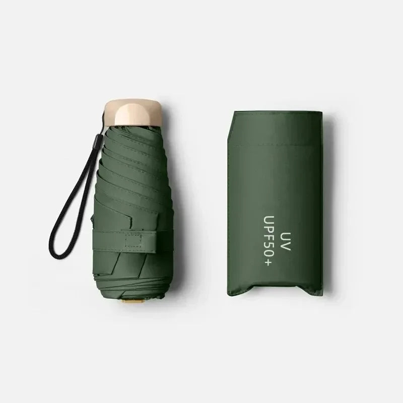 Compact Folding Umbrella with Waterproof Vinyl and UV Protection, Lightweight