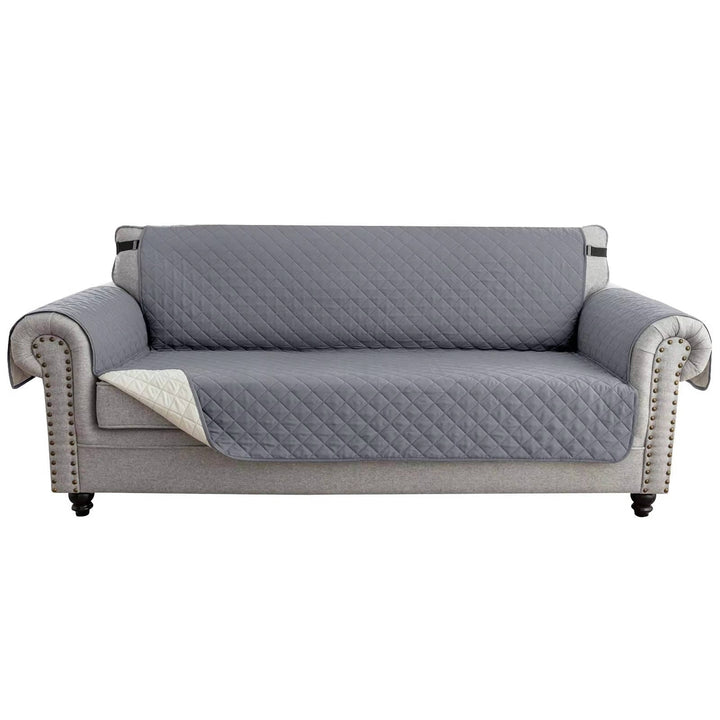 Reversible Sofa Cover for 3 Cushion Couch, Water Resistant Pet Protector with Elastic Straps