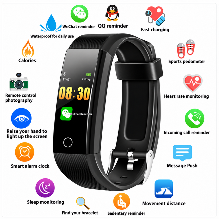 Smart Fitness Watch with Sleep Tracking, Activity Monitoring and Smart Notifications