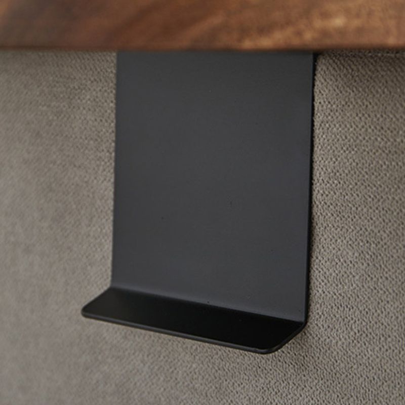 Wooden Sofa Arm Tray with Clip Attachment and Walnut Finish, 11.8in Wide