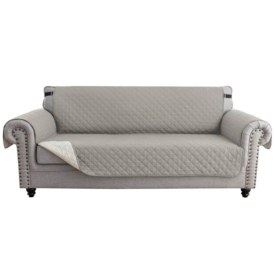 Reversible Sofa Cover for 3 Cushion Couch, Water Resistant Pet Protector with Elastic Straps