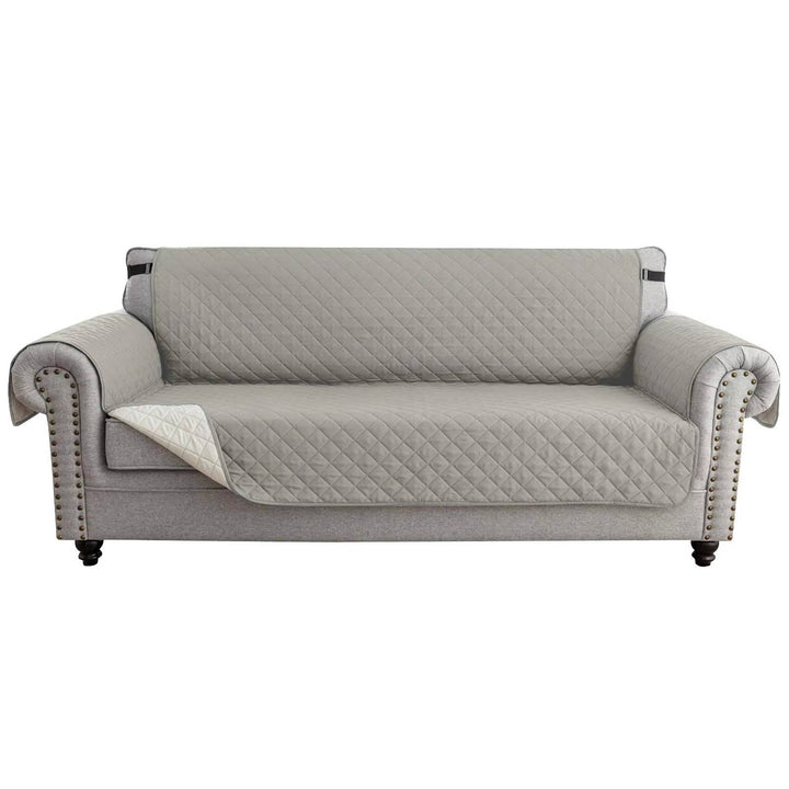 Reversible Sofa Cover for 3 Cushion Couch, Water Resistant Pet Protector with Elastic Straps