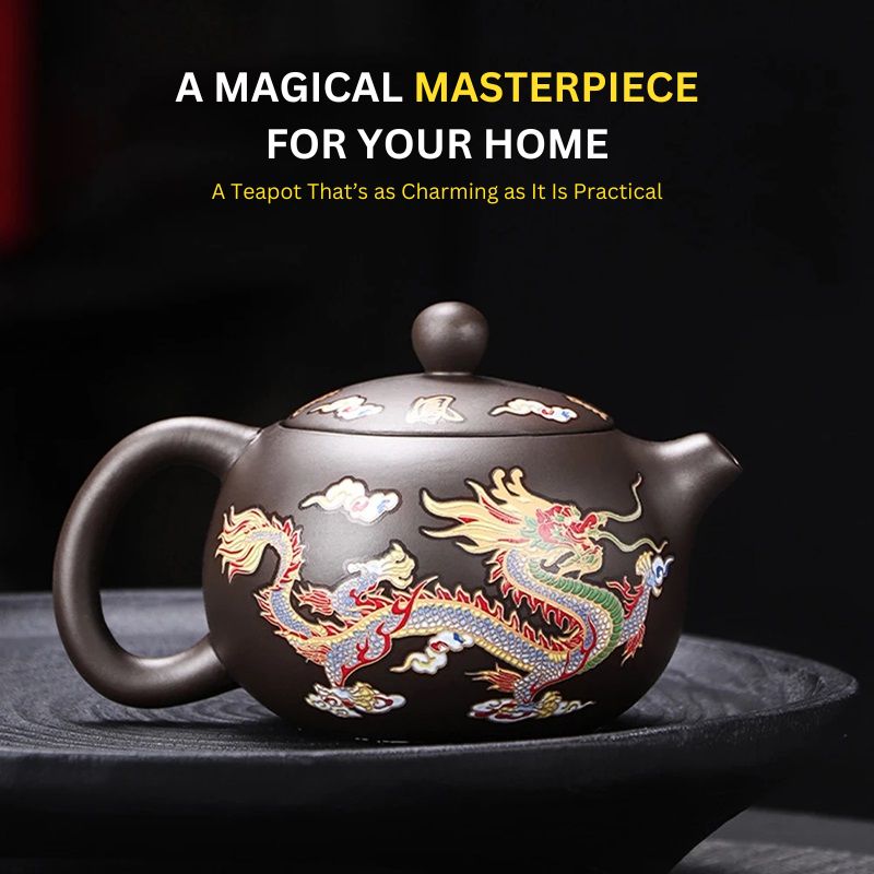 Mystical colour-Changing Dragon and Phoenix Teapot