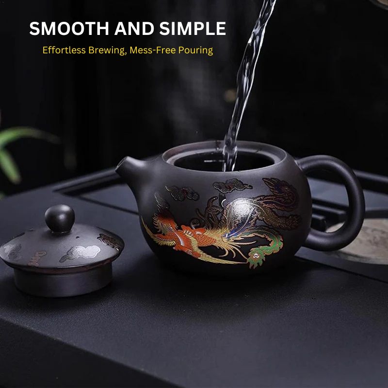 Mystical colour-Changing Dragon and Phoenix Teapot