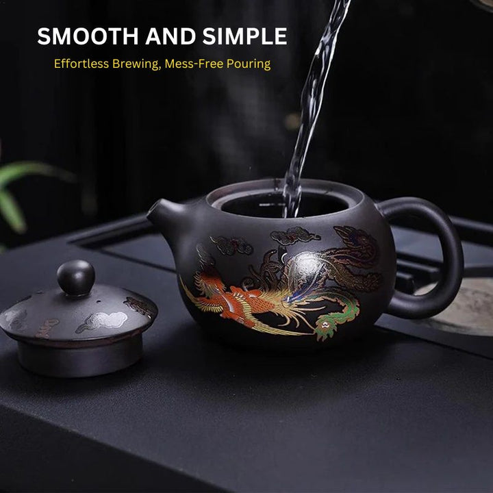 Mystical colour-Changing Dragon and Phoenix Teapot
