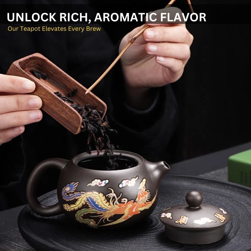 Mystical colour-Changing Dragon and Phoenix Teapot