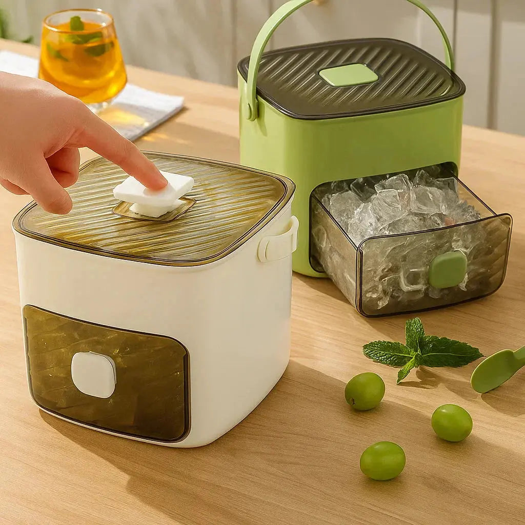 Press Action Ice Maker with Dual Trays and Storage Container, 48 Cube Capacity