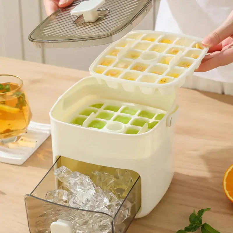 Press Action Ice Maker with Dual Trays and Storage Container, 48 Cube Capacity