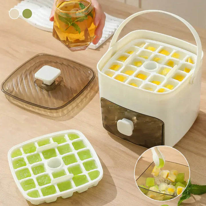 Press Action Ice Maker with Dual Trays and Storage Container, 48 Cube Capacity