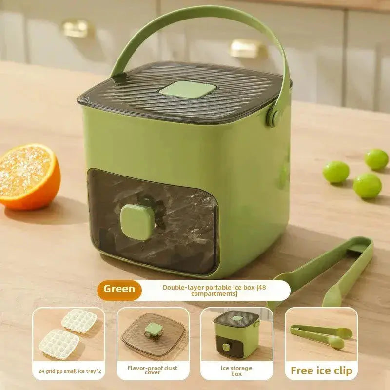 Press Action Ice Maker with Dual Trays and Storage Container, 48 Cube Capacity