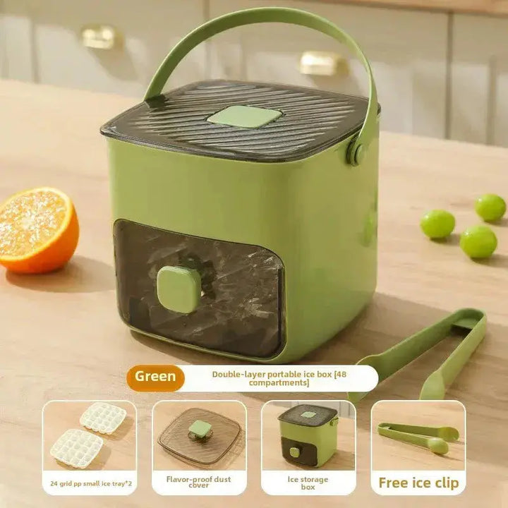 Press Action Ice Maker with Dual Trays and Storage Container, 48 Cube Capacity