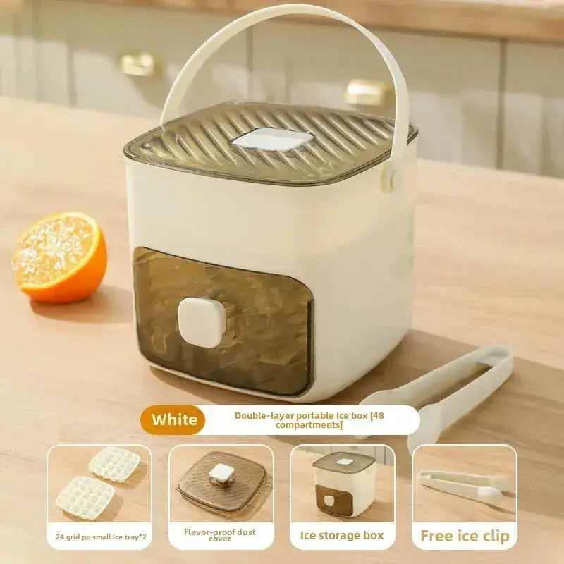 Press Action Ice Maker with Dual Trays and Storage Container, 48 Cube Capacity