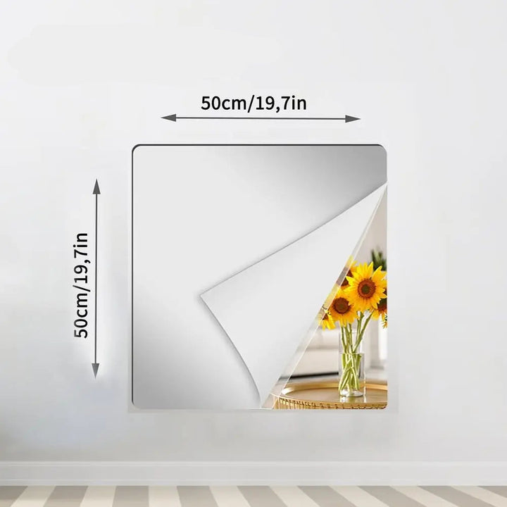 Self-Adhesive Mirror Film with Shatterproof Rounded Edges for Safe Installation