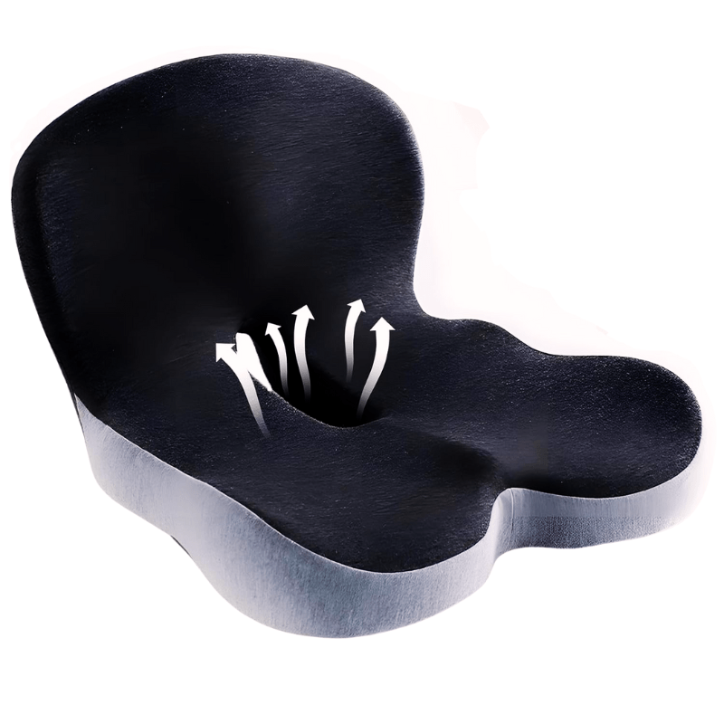 Memory Foam Seat Cushion with Non Slip Base and Machine Washable Cover
