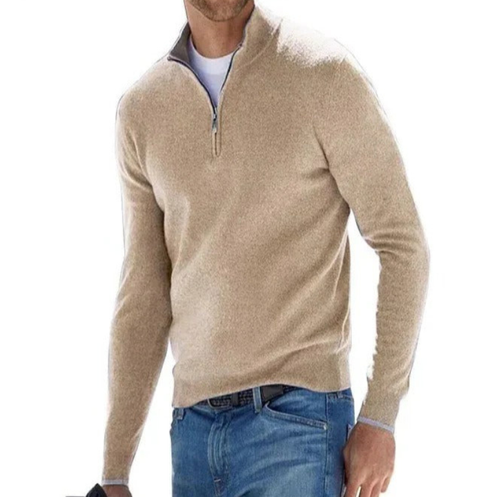 Cashmere Jumper Mens Zippered for Casual Wear