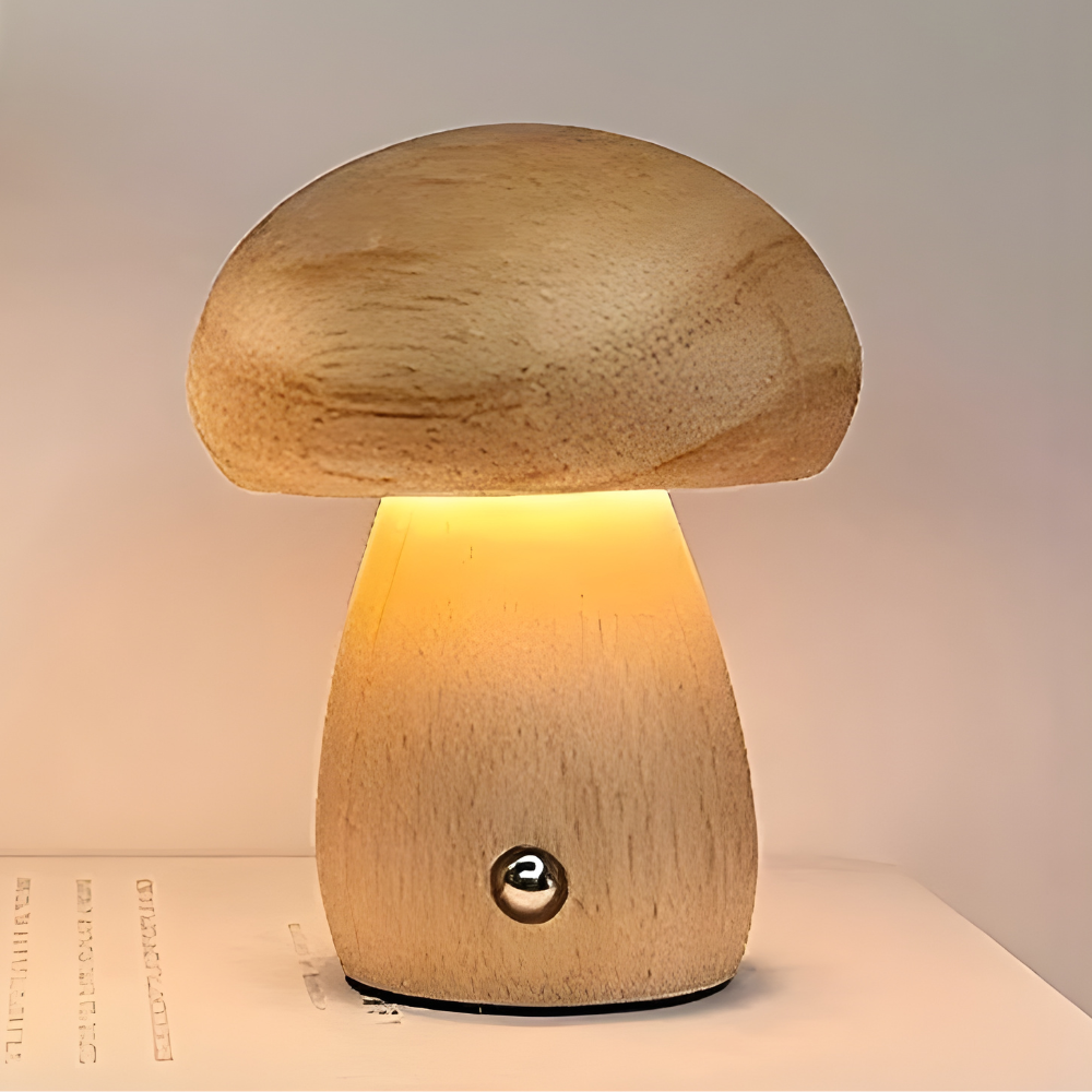 Wooden Mushroom Lamp