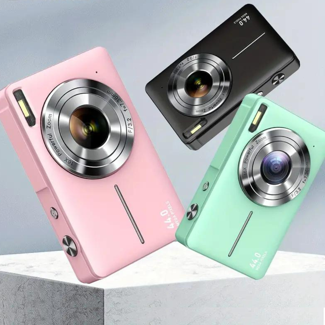 Retro Digital Camera with 1080p Video and Automatic Settings, Compact Design