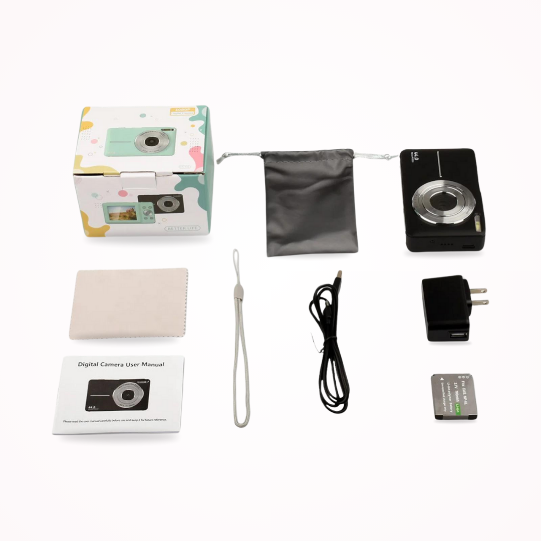 Retro Digital Camera with 1080p Video and Automatic Settings, Compact Design