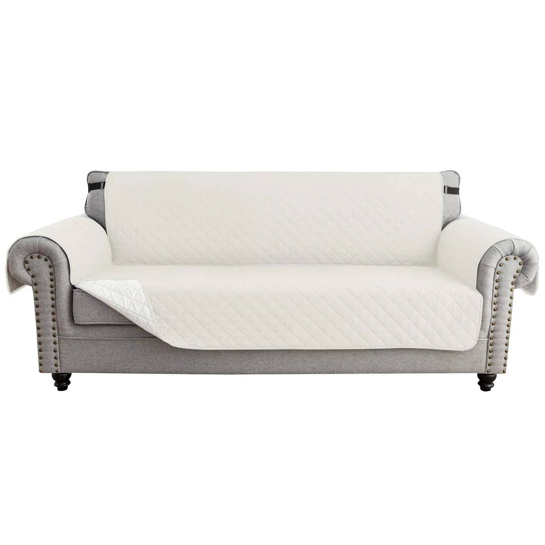Reversible Sofa Cover for 3 Cushion Couch, Water Resistant Pet Protector with Elastic Straps