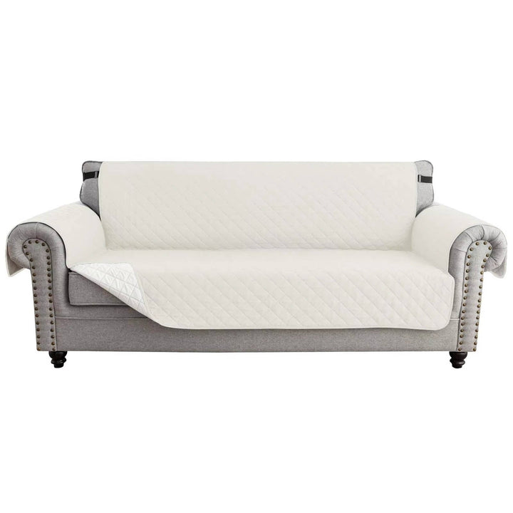 Reversible Sofa Cover for 3 Cushion Couch, Water Resistant Pet Protector with Elastic Straps