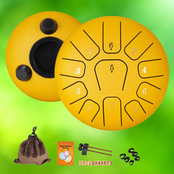 Steel Tongue Drum, 6 Inch with 11 Notes