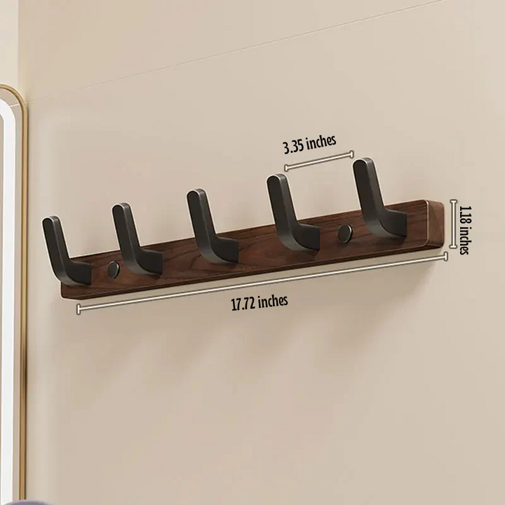 Minimalist Wall-Mounted Coat Hook with Wood and Metal Coat Holder