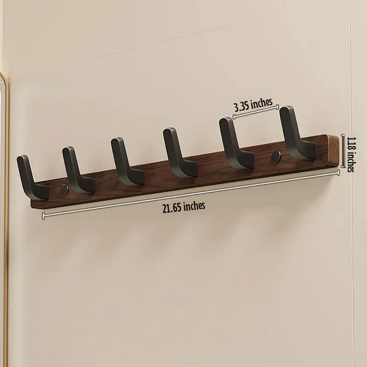 Minimalist Wall-Mounted Coat Hook with Wood and Metal Coat Holder