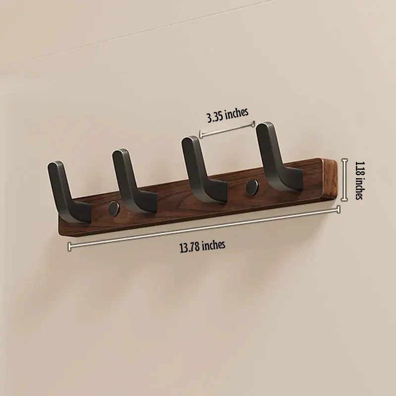Minimalist Wall-Mounted Coat Hook with Wood and Metal Coat Holder