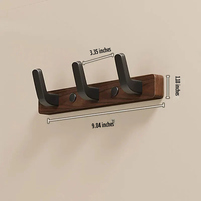 Minimalist Wall-Mounted Coat Hook with Wood and Metal Coat Holder