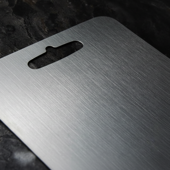 Titanium Cutting Board with Smooth Surface and Rounded Edges