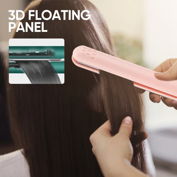 Portable Hair Straightener and Curler with Ceramic Plates and USB Charging