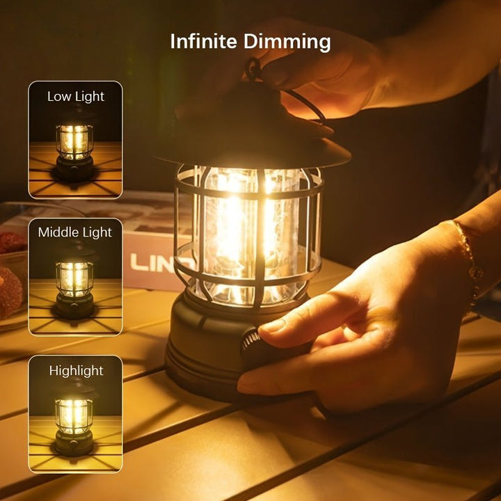 Camping Lantern with Adjustable Brightness and Touch Control, 6-Hour Rechargeable Battery