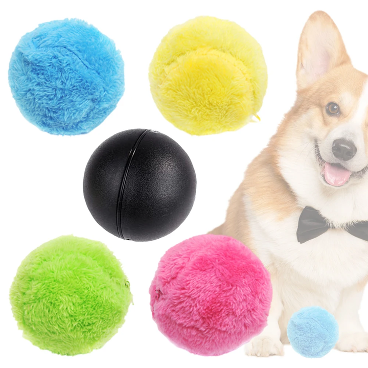 Interactive Dog Toy Ball with Random Rolling Action and Removable Fabric Cover