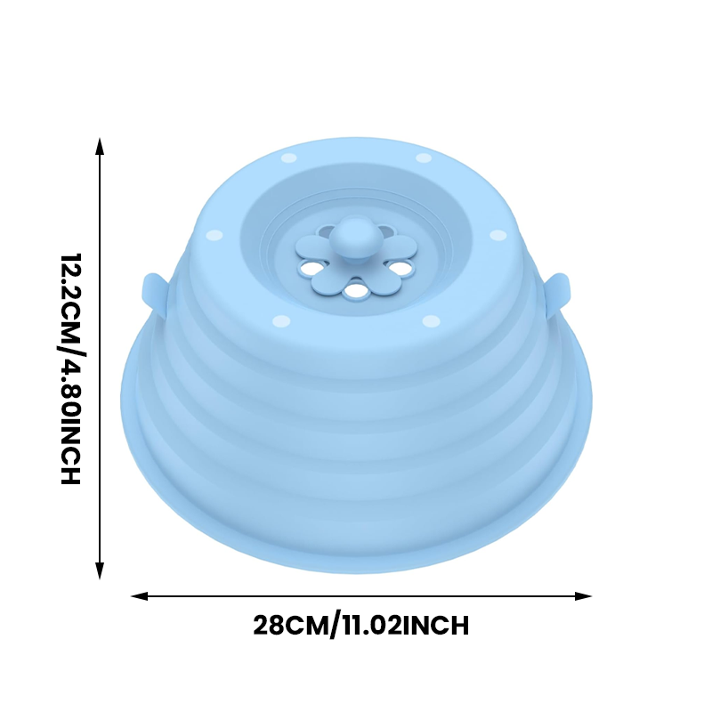 Collapsible Silicone Microwave Cover with Magnetic Storage and Steam Vents