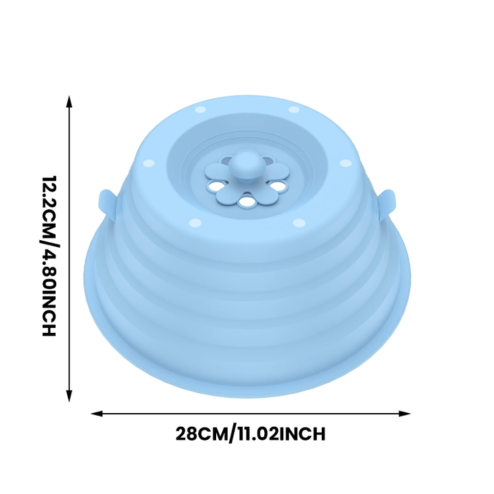 Collapsible Silicone Microwave Cover with Magnetic Storage and Steam Vents