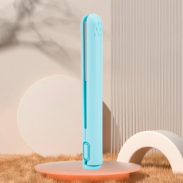 Portable Hair Straightener and Curler with Ceramic Plates and USB Charging
