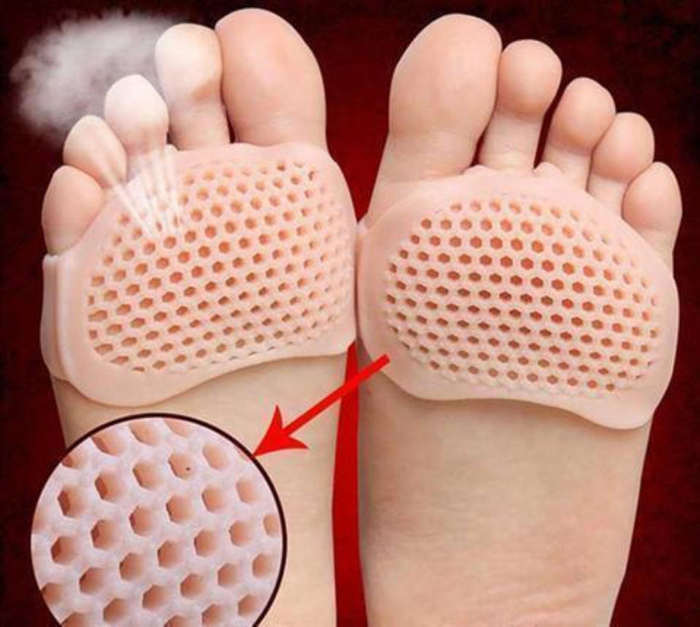 Metatarsal Gel Pads with Ventilation Holes and Washable Design, Set of 2