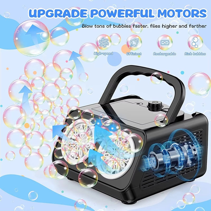 Electric Bubble Machine with 20,000 and up Bubbles Per Minute