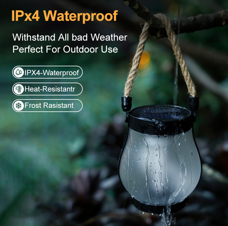 Solar Flame Light with Automatic Dusk Sensor and Flickering Effect, Waterproof
