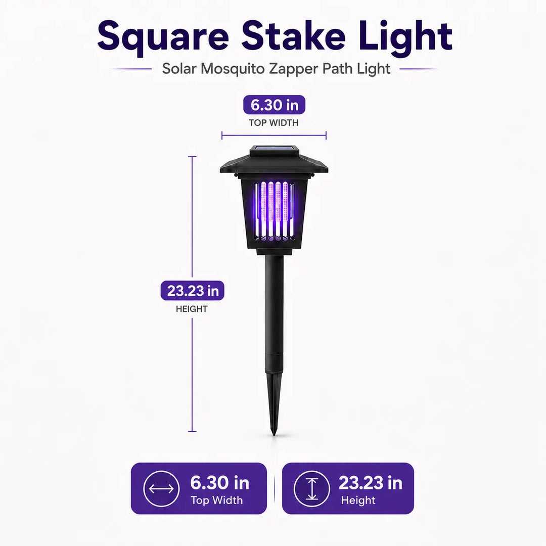 Solar Bug Zapper with Automatic Dusk Sensor and Dual Mode Operation