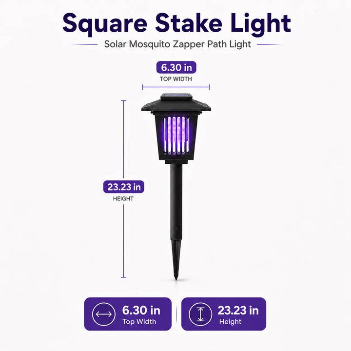 Solar Bug Zapper with Automatic Dusk Sensor and Dual Mode Operation