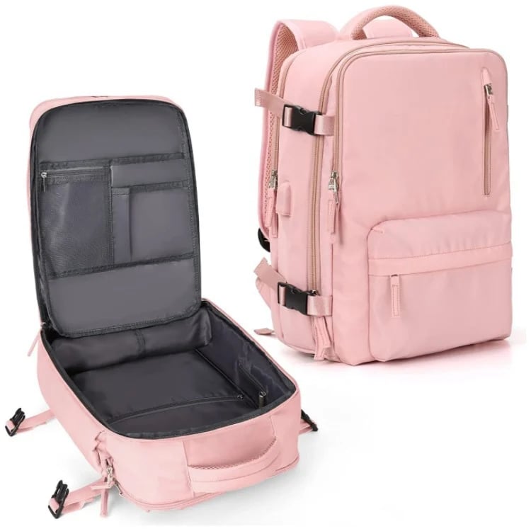 Travel Backpack with External Charging Port and Laptop Compartment, 35L Capacity