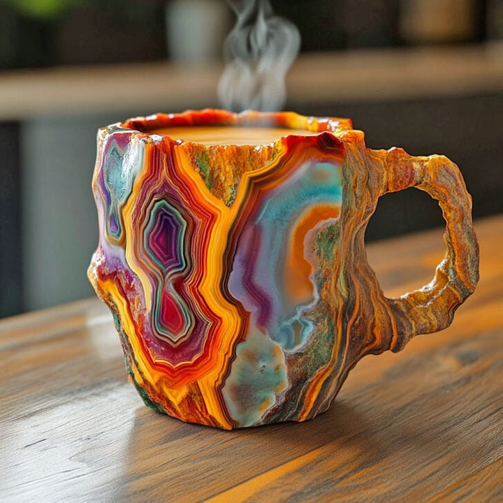 Mineral Crystal Mug with Insulating Walls and Microwave Safe, 350-450ml
