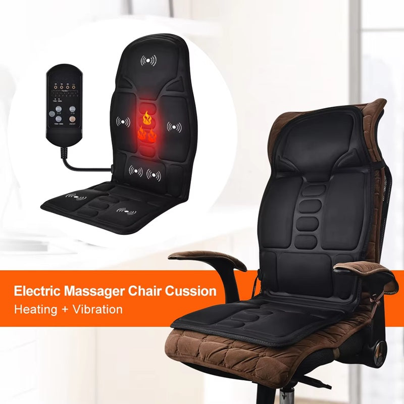 Electric Massage Chair Pad with Soothing Heat Therapy, Ideal for Home and Car