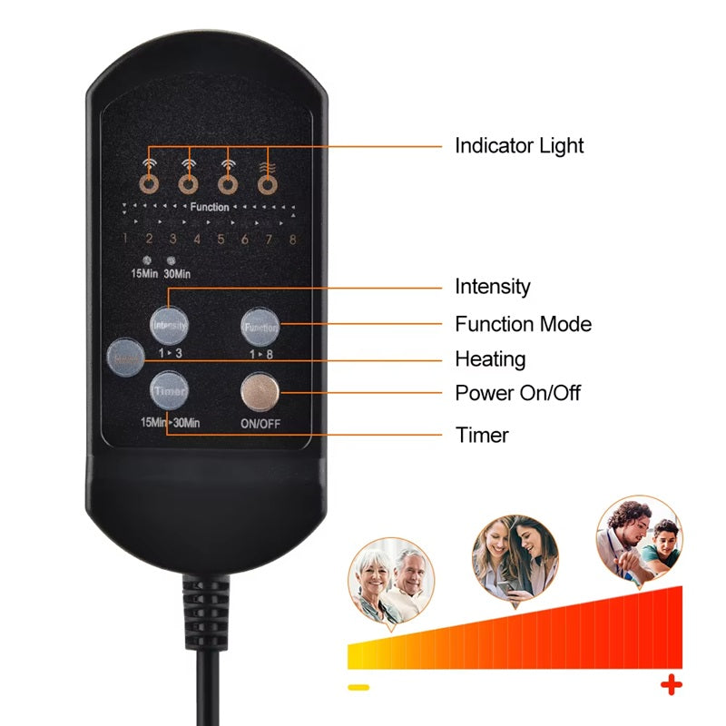 Electric Massage Chair Pad with Soothing Heat Therapy, Ideal for Home and Car