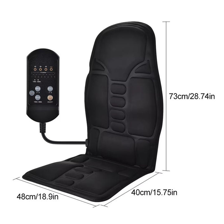 Electric Massage Chair Pad with Soothing Heat Therapy, Ideal for Home and Car